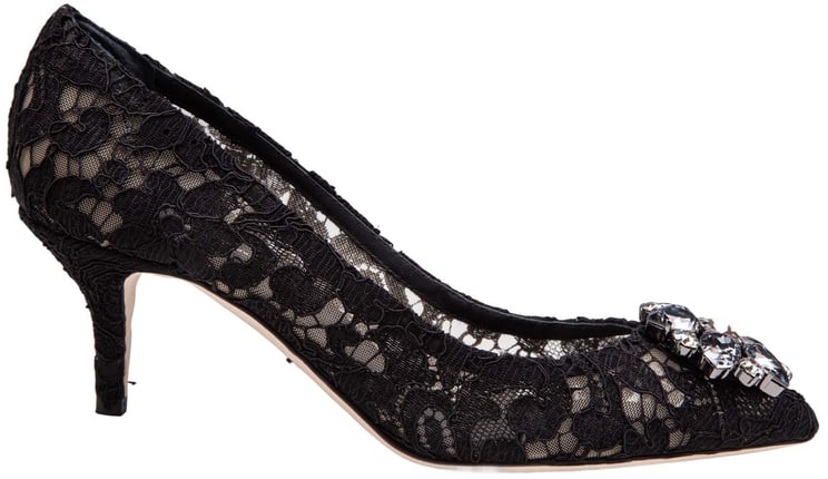 Dolce & Gabbana Dolce & gabbana bellucci black lace pumps with crystal application