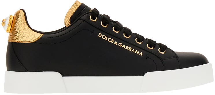 Dolce & Gabbana Dolce&gabbana Black nappa leather Portofino sneakers