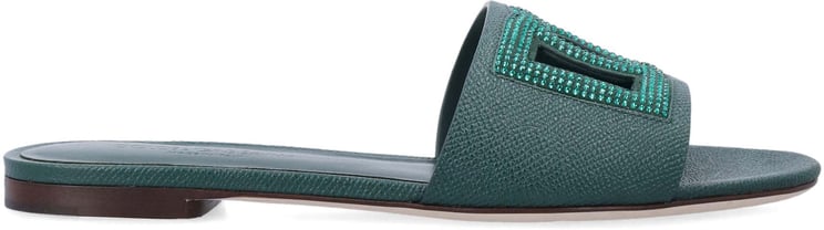 Dolce & Gabbana Flat Dg Slide Verde