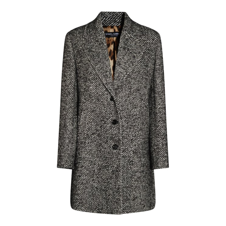 Dolce & Gabbana Grey Wool Coat