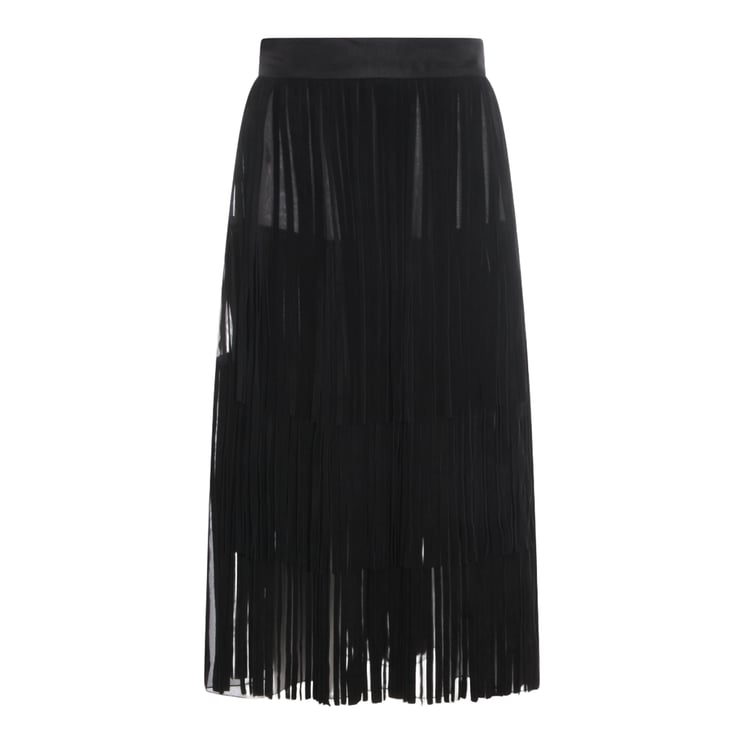 Dolce & Gabbana Pleated Sheer Midi Skirt with Layered Design