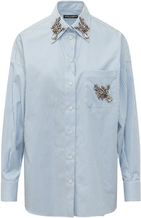 Dolce & Gabbana Camicia a Righe con Applicazioni Gioiello
