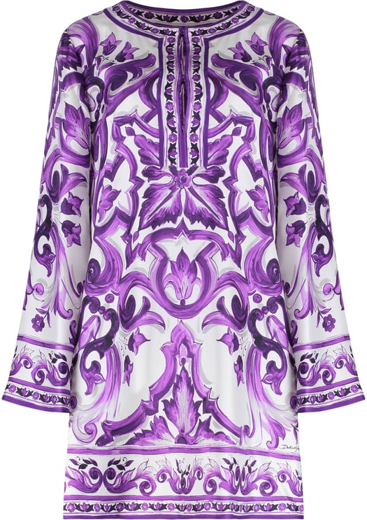 Dolce & Gabbana Printed silk mini dress