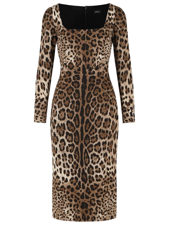 Dolce & Gabbana Leo Print Stretch Viscose Dress
