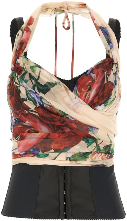 Dolce & Gabbana Dolce&gabbana Printed stretch silk blend top