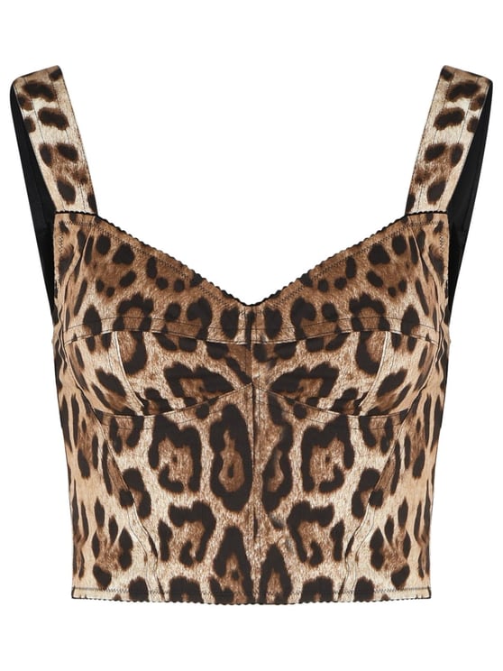 Dolce & Gabbana Leopard Cotton Bustier