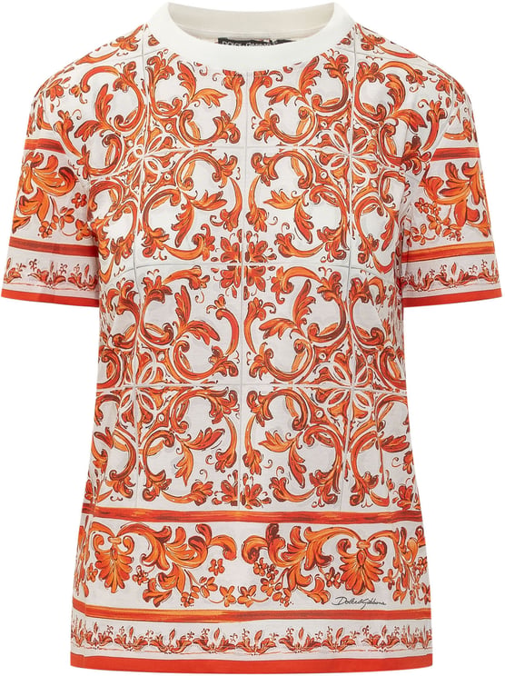 Dolce & Gabbana T-shirt con Stampa Maiolica