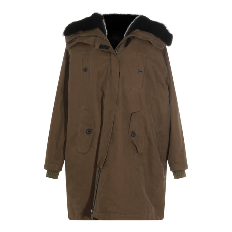 Dolce & Gabbana Brown Fur-Lined Jacket With Concealed Zipper And Relaxed Fit