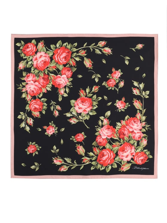 Dolce & Gabbana Floral Print Silk Square Scarf