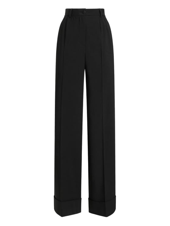 Dolce & Gabbana High-Waisted Wide-Leg Tailored Wool Trousers