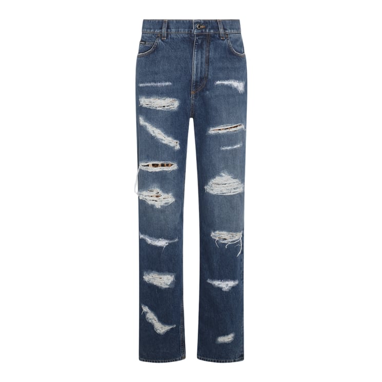 Dolce & Gabbana Distressed Straight-Leg Jeans With Rugged Detailing