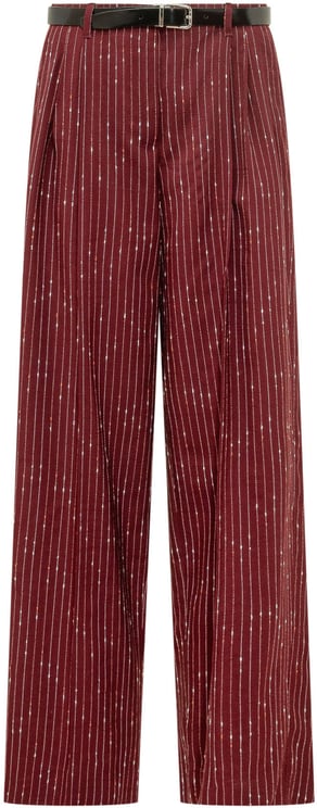 Dolce & Gabbana Pantaloni Dritti a Righe Sottili con Cintura