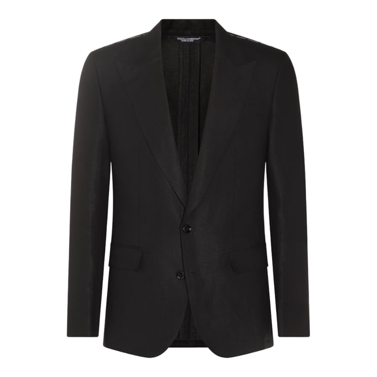 Dolce & Gabbana Tailored Black Jacket With Notched Lapels And Flap Pockets