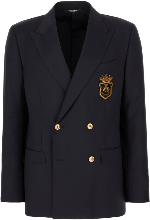 Dolce & Gabbana Dolce&gabbana Navy blue stretch wool blazer