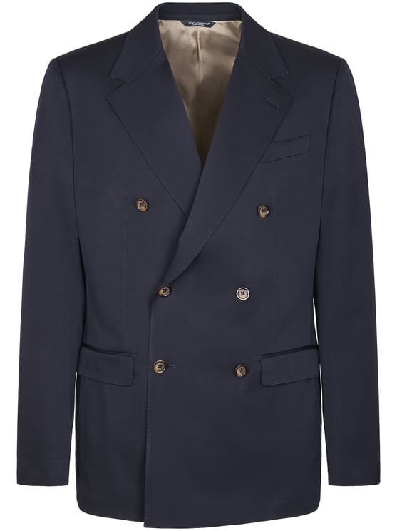 Dolce & Gabbana Double-Breasted Blazer with Wide Lapels and Structured Silhouette