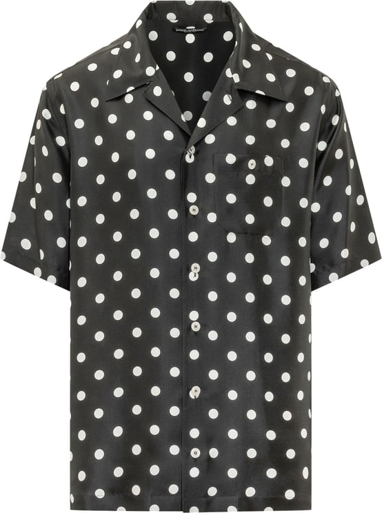 Dolce & Gabbana Camicia a Maniche Corte con Stampa Geometrica e Cintura