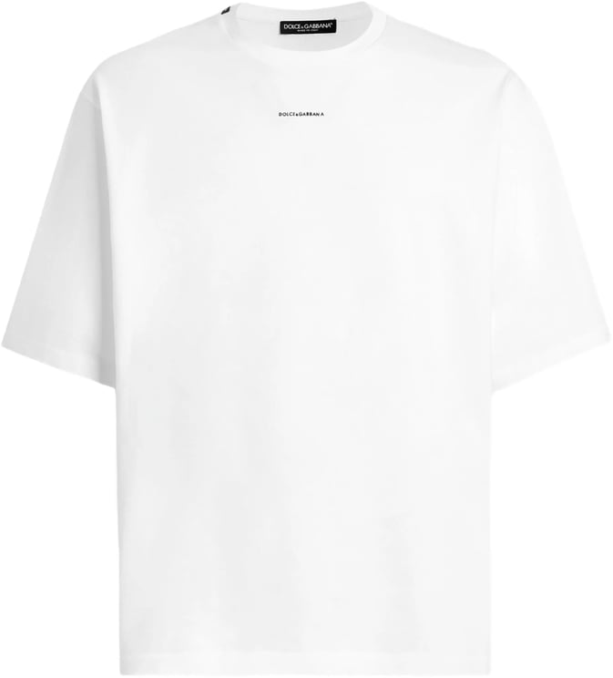 Dolce & Gabbana White Relaxed Fit Cotton Logo T-Shirt