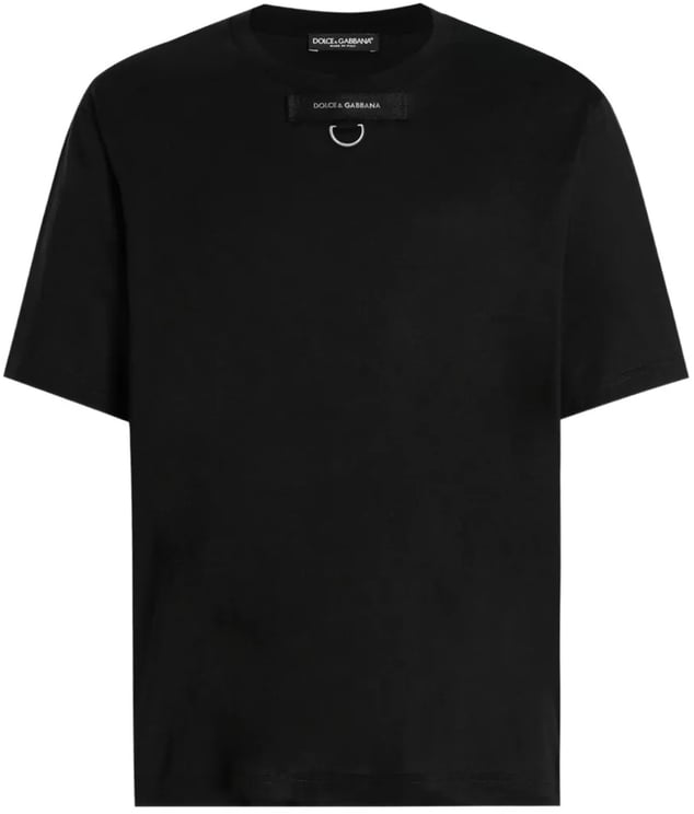 Dolce & Gabbana Black Round Neck Cotton Label T-Shirt