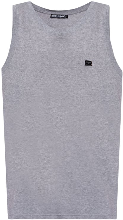 Dolce & Gabbana Relaxed Fit Cotton Jersey Logo Tank