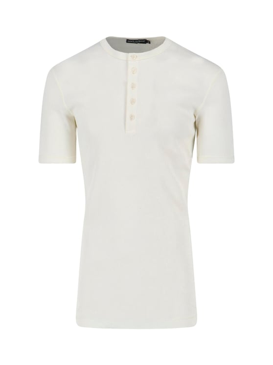 Dolce & Gabbana Minimalist White T-shirt with Crew Neckline