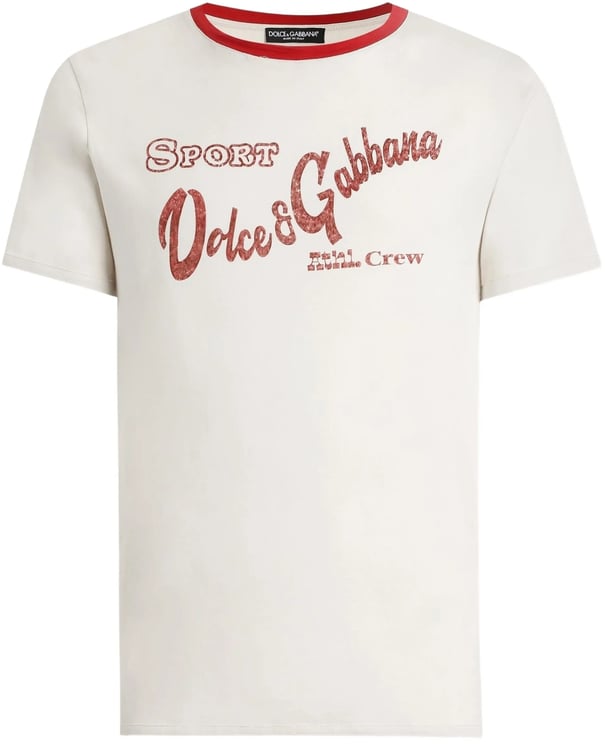 Dolce & Gabbana White Crew Neck Cotton Graphic T-Shirt