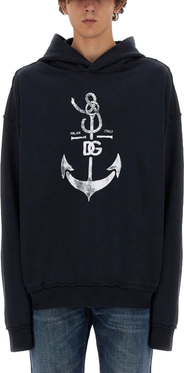 Dolce & Gabbana Sweatshirt With Navy Print