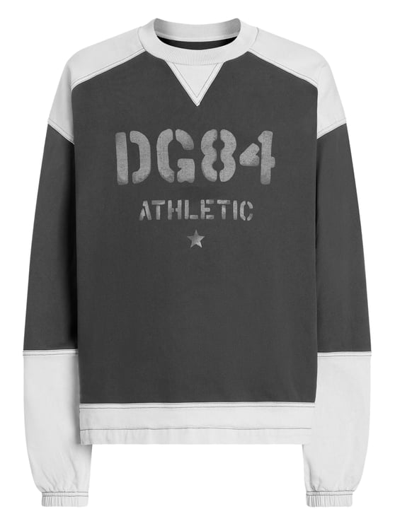 Dolce & Gabbana Two-Tone Grey DG84 Athletic Printed Sweatshirt