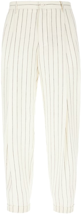 Dolce & Gabbana Dolce&gabbana Embroidered linen blend pants