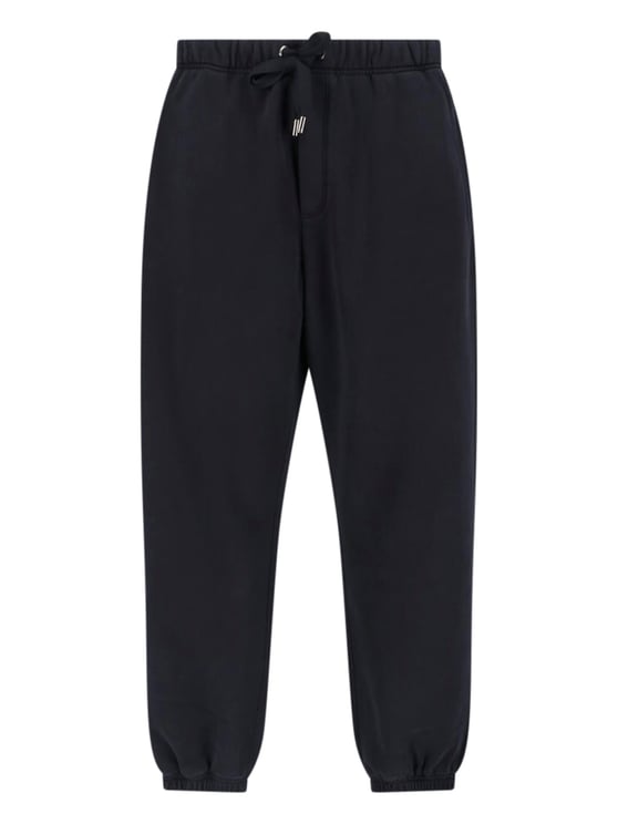 Dolce & Gabbana Black Logo Drawstring Cotton Sports Pants
