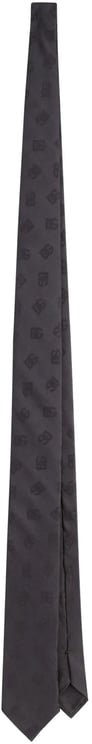Dolce & Gabbana Slim Black DG Jacquard Silk Tie
