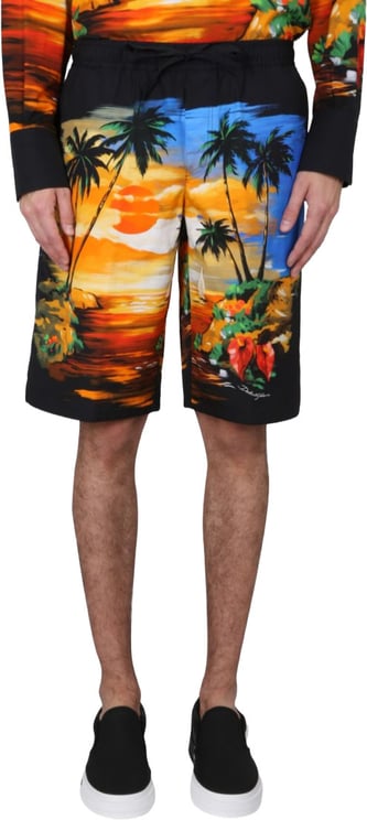 Dolce & Gabbana Bermuda Shorts With Hawaii Print