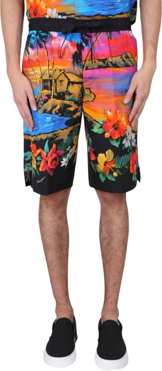 Dolce & Gabbana Bermuda Shorts With Sunset Print