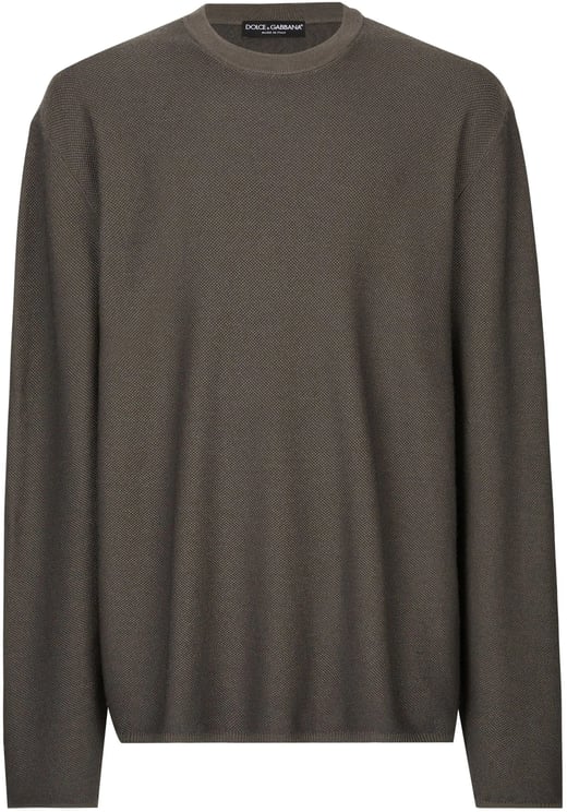 Dolce & Gabbana Dark Grey Refined Fine-Knit Pullover