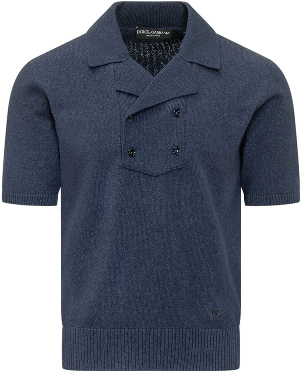 Dolce & Gabbana Polo in Maglia con Collo a Rever