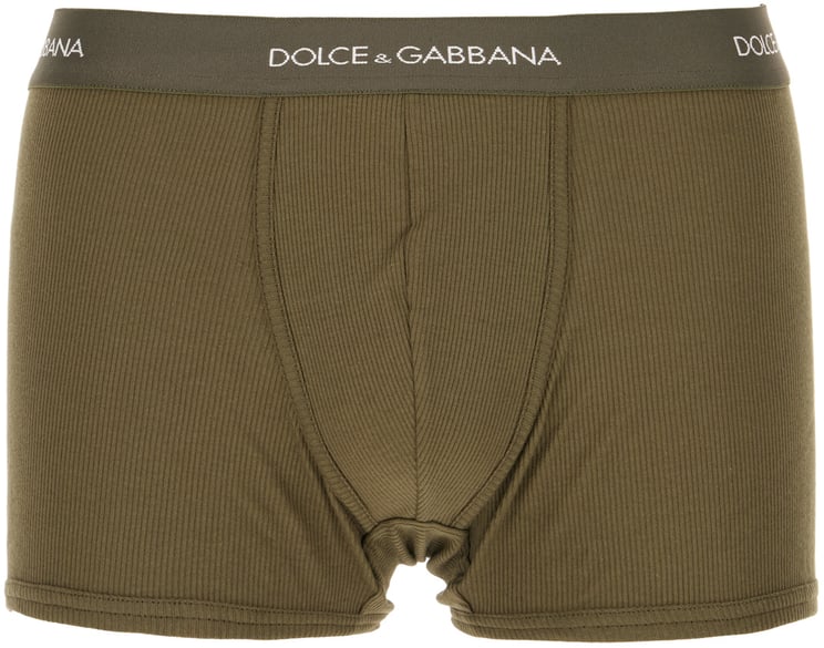 Dolce & Gabbana Dolce&gabbana Military green cotton boxer