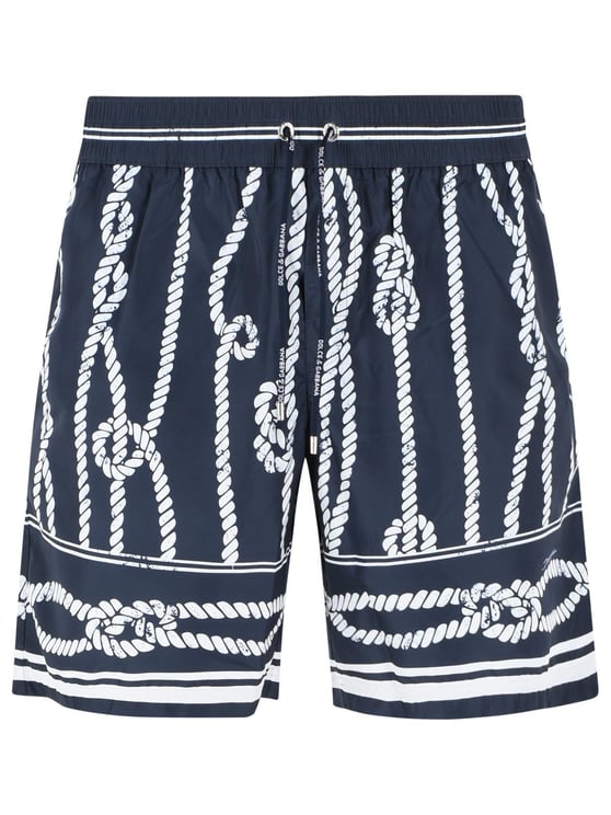 Dolce & Gabbana 'Corde' Navy Polyester Swimsuit