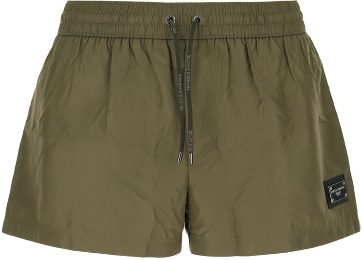 Dolce & Gabbana Dolce&gabbana Military green polyester swimming shorts