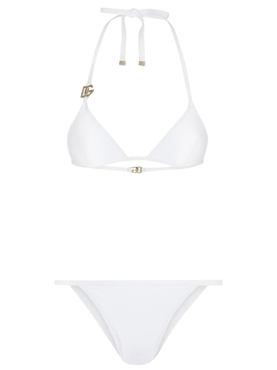 Dolce & Gabbana Neutrals Triangle Top Low-Rise Bikini Set