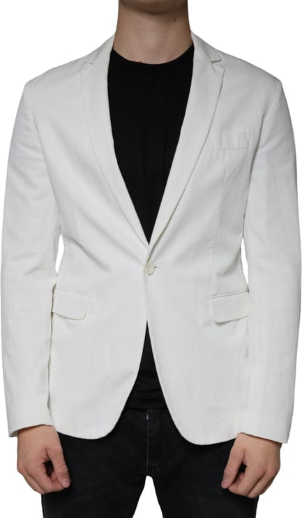 Dondup Dondup White Single Breasted One Button Dress Formal Blazer