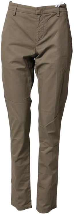 Dondup Dondup Beige Cotton Stretch Straight Chino Men Trouser Pants