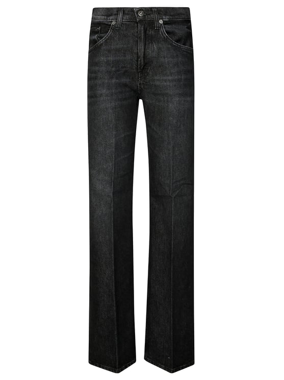Dondup Tailored Straight Leg Pants with Mid-Rise Waist