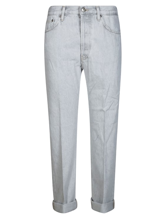 Dondup Light Wash Cuffed Boyfriend Jeans