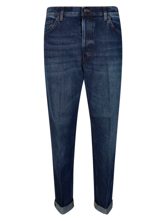 Dondup Dark Indigo Tapered Cuffed Jeans