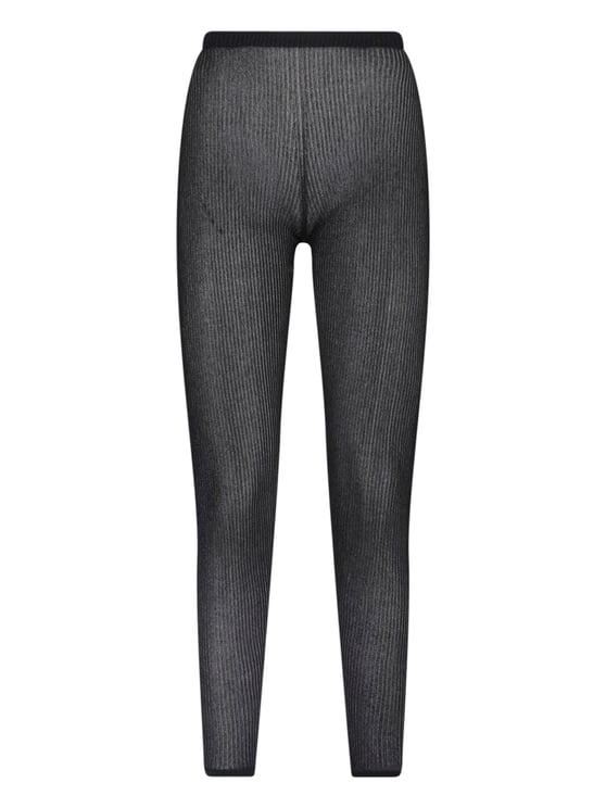 Dondup Black Lurex Knit Ribbed Leggings