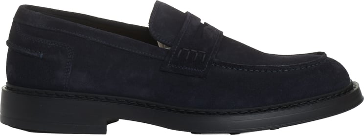 Doucal's Mocassino Camoscio Blu Fondo In Gomma