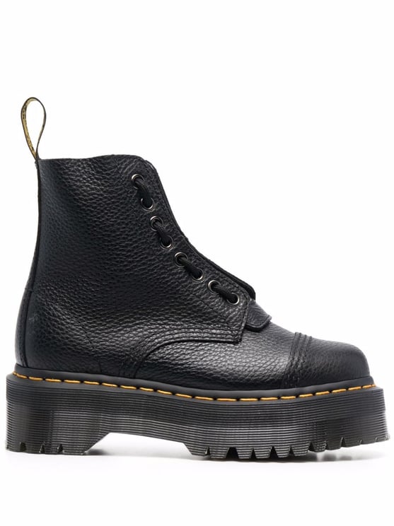 Dr. Martens Textured Nappa Leather Ankle Boots with Grooved Sole