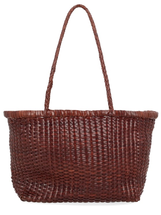 Dragon Diffusion Dark Brown B Weave Small Leather Tote Bag