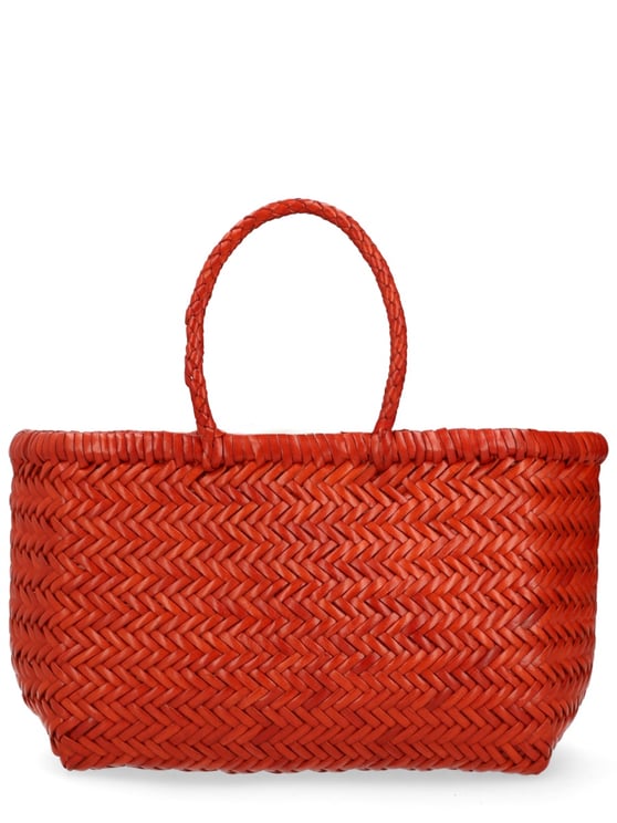 Dragon Diffusion Triple Jump Woven Red Leather Handbag Bag