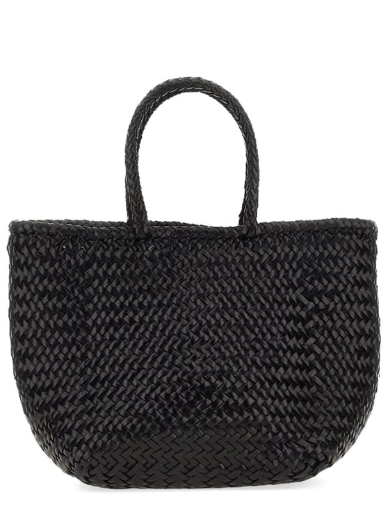 Dragon Diffusion Neutrals Grace Basket Woven Leather Tote Bag