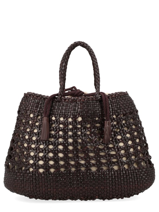 Dragon Diffusion Brown Santa Cano Woven Leather Handbag
